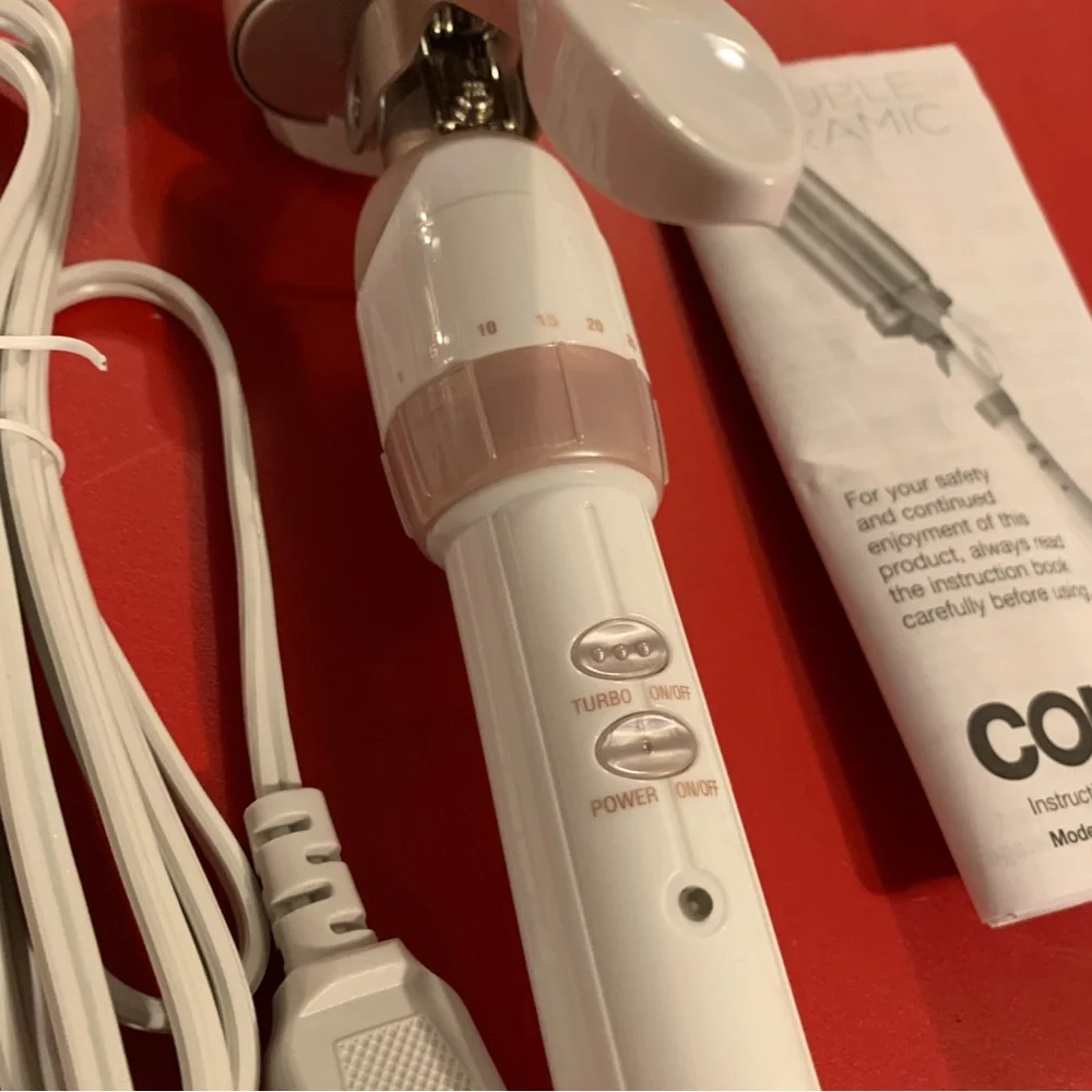 Conair Double Ceramic Hair Waver 3 Barrel Curling Iron Model CD704R